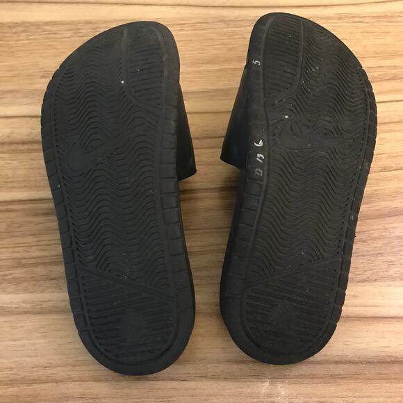 Nike Benassi JDI Black Rose Gold Slides Sandals Slip On 343881-007 Women's 5 - Picture 5 of 6